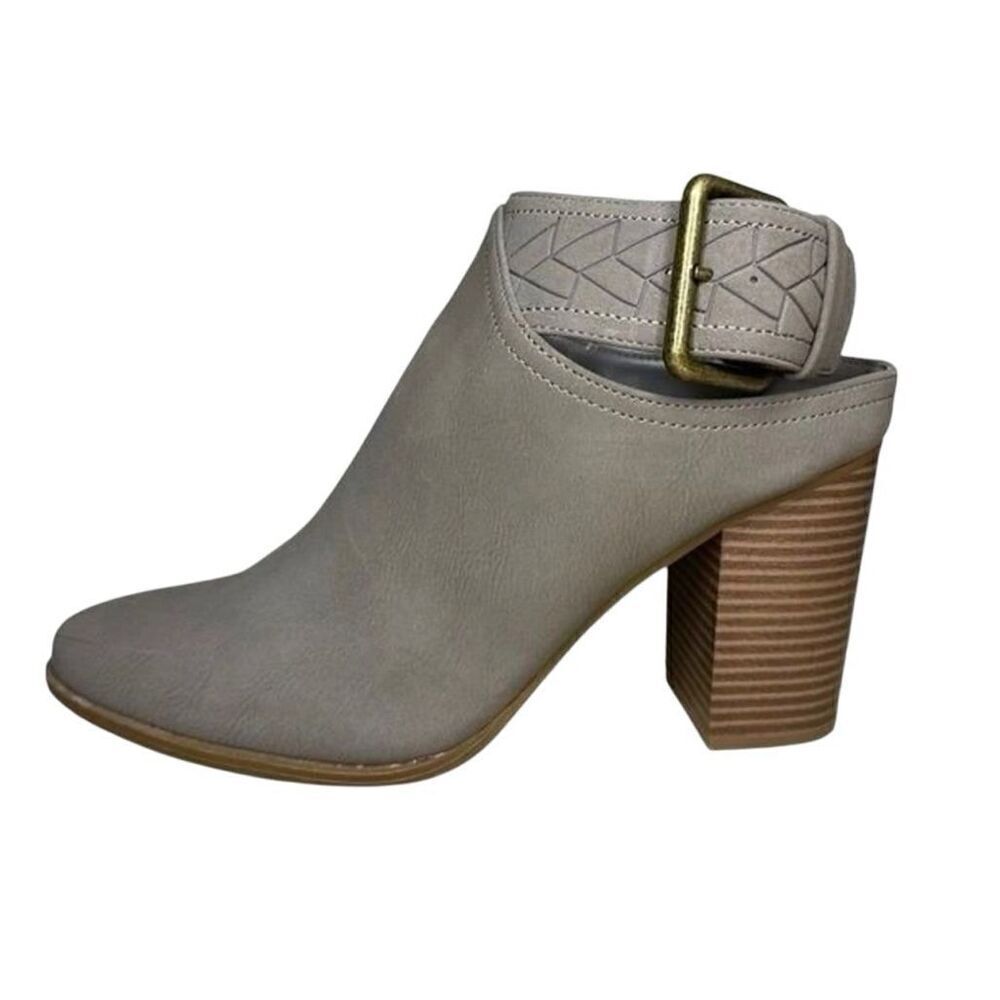 American Eagle taupe sling back buckle mule ankle boots size 7.5